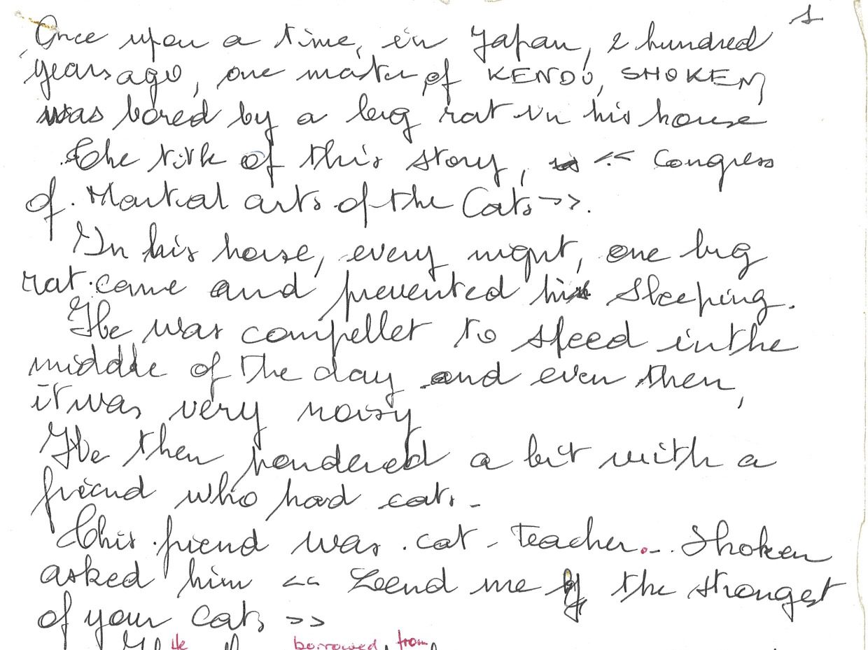 André Nocquet – Story about a Cat (Manuscript)